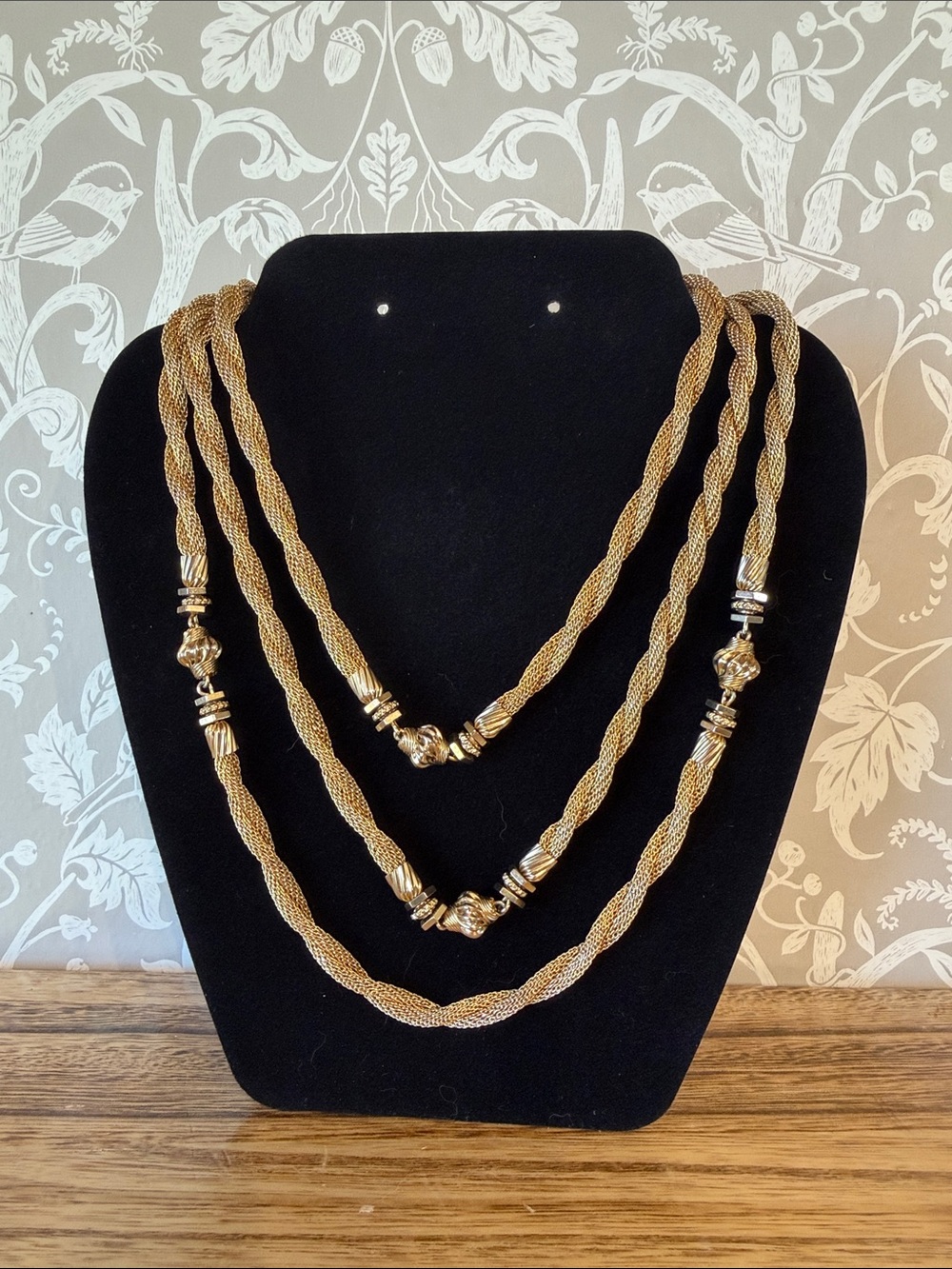 Monet Vintage Gold Tone Necklace 30” Drop